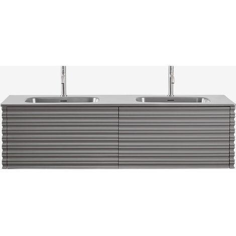 Set di mobili da bagno sospesi 160x50 cm in legno con lavabi integrati Noura SKLUM            
