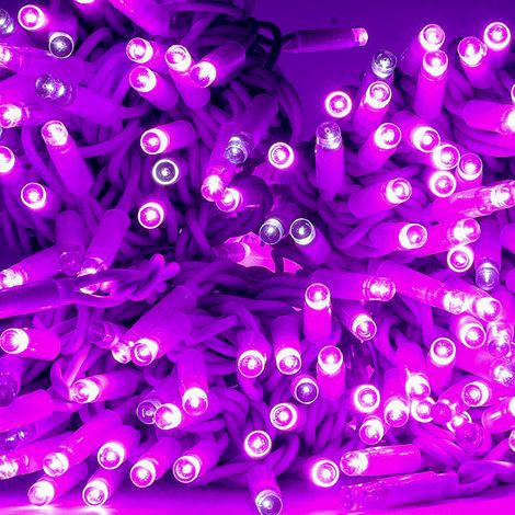 Luccika stringa catena 30 metri serie 300 luci di Natale a Maxi Led Viola con Flash Bianco Ghiaccio per uso esterno ed interno professionale Porpora 30 metri - 300 MaxiLed Bianco Ghiaccio (1/5)