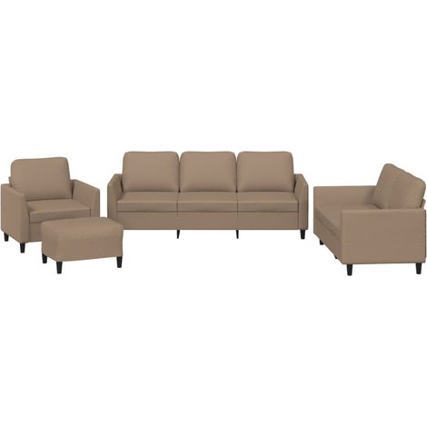 Maison Exclusive - Set di Divani 4 pz con Cuscini cappuccino in Similpelle