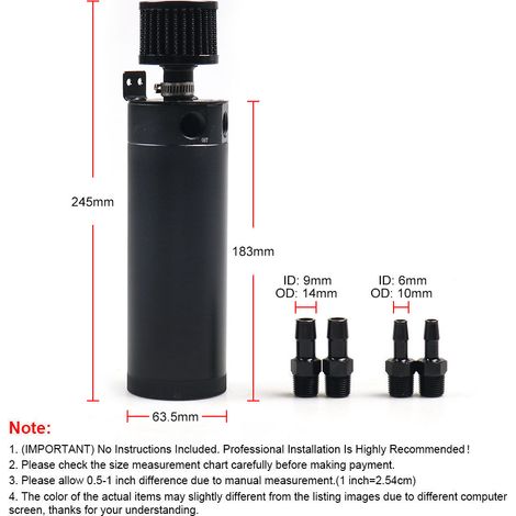 Extended car modification type, two-hole oil catch can, three-hole air filter, steel-aluminum oil-gas separator. (1/4)
