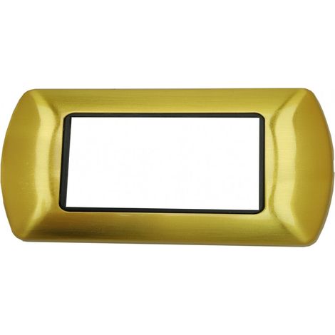 Placca oro satinato 4 posti bticino living compatibile