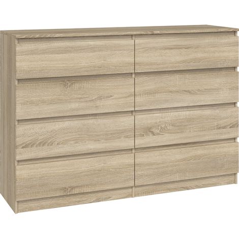 MILANO 8/120  Cassettiera moderna per camera da letto/soggiorno/ufficio 40x120x97  8 cassetti scorrevoli  Mobile contenitore  chiffon (1/2)