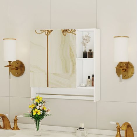 Mobile bagno con specchio pensile in metallo 69 cm OKMYHOME (1/5)