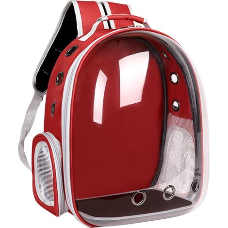 Sac à Dos pour Animaux de Compagnie - Capsule Transparente en ABS PC - Pour Chats et Chiots Moyens - Convient aux Voyages en Avion, Randonnée et Extérieur - 42 x 35 x 28 cm (1/5)