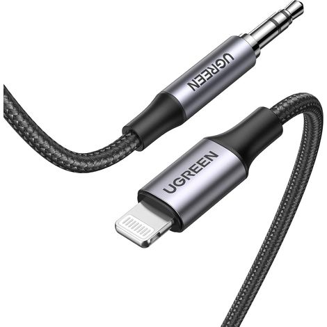 Câble Lightning Jack 3.5mm Mâle TRS (1M)  Compatible avec 14 Plus Pro Max 13 12 Mini 11 SE XR XS Max X iPad (1/5)