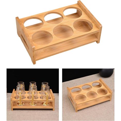 Porte-plateau En Verre à Bois, Présentoir à Boissons, Support de Rangement pour Gobelets, Organisateur de Tasses de Base pour Armoires, Fêtes
