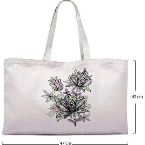 Sac Shopping Coton - Tote Bag Réutilisable Ansés Longues 47x42 cm (1/4)