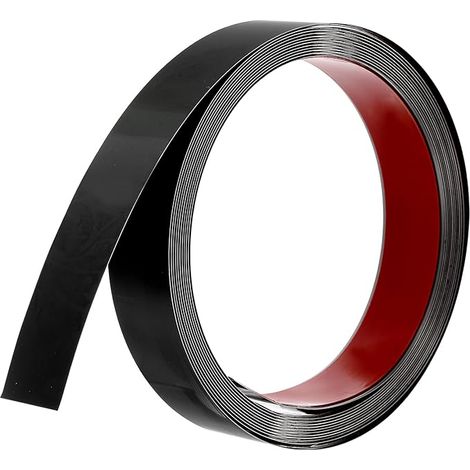Moulures Décoratives Autocollantes Acier Inoxydable 5m X 3cm Noir Garniture de Moulure Murale Autocollante Finition Miroir Mur Sol (1/5)