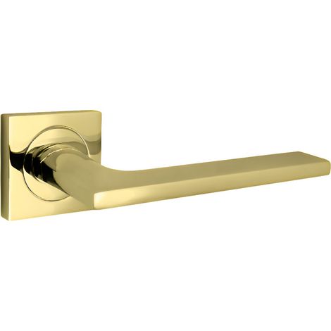 domino Türgriff ohne Schlossrosette quadratischen Rosetten Türklinke für Zimmertür, Bürotür Türbeschläge aus Aluminium Messing Türdrückergarnitur LINEA-QR M1 (1/5)