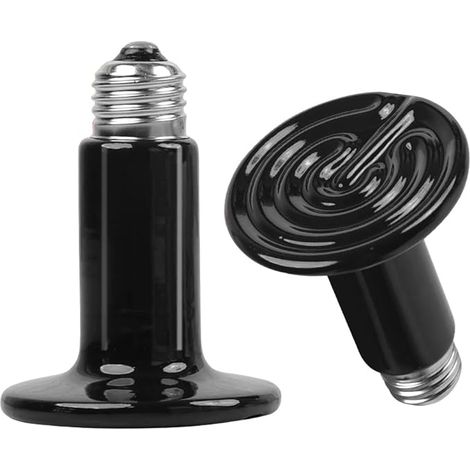 Lámpara de calor E27 para terrario, 2 lámparas de calefacción, 75 W, emisor de calor de cerámica, para reptiles, radiador oscuro, calentadores para polluelos, tortugas, pollos, dragones barbudos,calen (1/5)