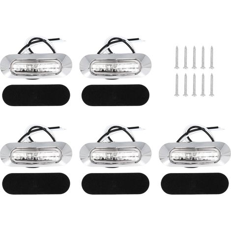 Ortviai Feux de signalisation latéraux LED marine 4 diodes, jaune/rouge, 5 unités, étanche IP67, 10-30 V CC (1/5)