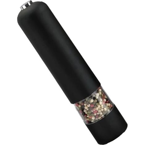 Macinapepe elettrico ricaricabile, 22 cm, macinatura regolabile, meccanismo di macinazione in ceramica, con illuminazione a LED, nero, per pepe, sale e spezie, USB (1/5)