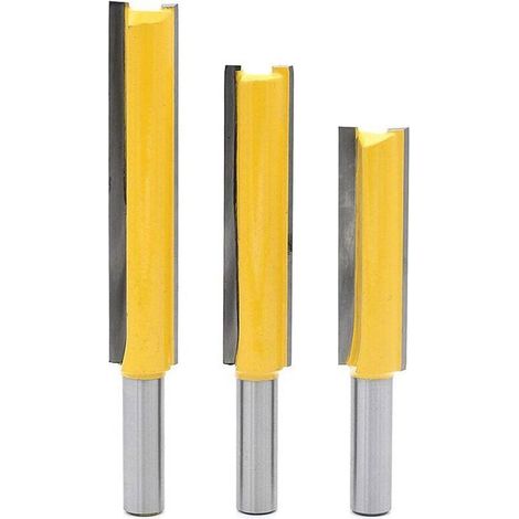 3Pcs 8mm Queue Fraises de Fraisage extra longues, Fraise à Bois Fraise Extra-longue Fraise droite à bout 8mm 1/2" 50.8mm, 8mm 1/ (1/4)
