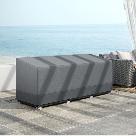 Funda protectora para muebles de jardín 190,5 x 72 x 76 cm gris claro DESVIAE (1/5)