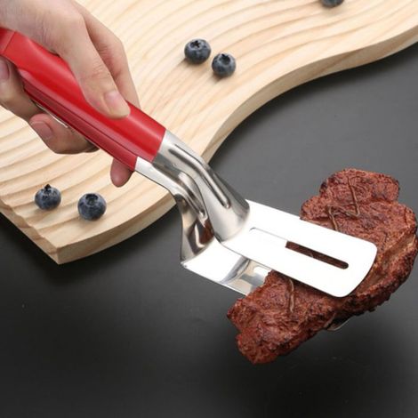 Pince Spatule Barbecue - Acier Inoxydable - Pour Steak Poisson Pizza Hamburger - 1 Pièce (1/5)