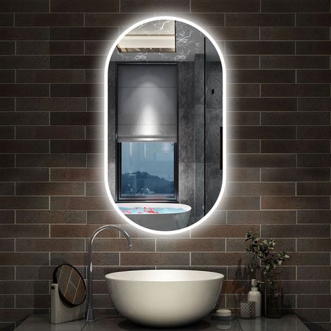 AICA - Specchio con led 60X80cm.Disappannamento + Touch control + Dimmerabile.Cornice smerigliata (1/5)