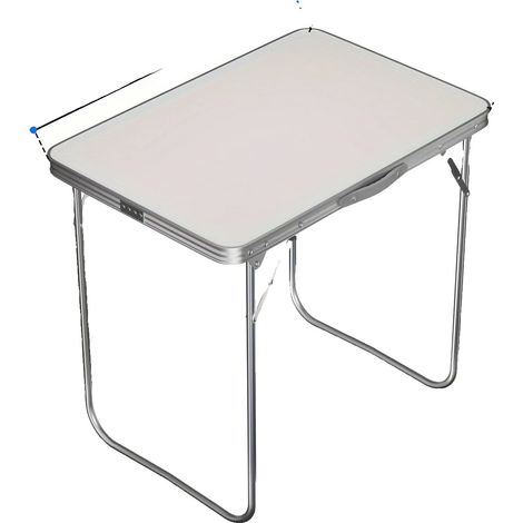 Table pliante portable, cadre en métal durable, facile à ranger, ALUFT80CM-W (1/2)