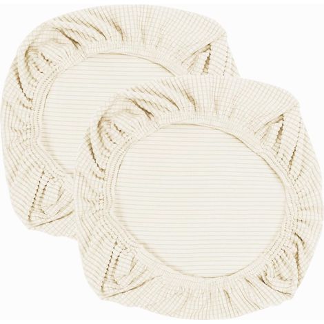 CCYKXA Set mit 2 elastischen Stuhlhussen aus Elastan – waschbar – für Büro-, Esszimmer-, Bar- und Hochzeitsstühle – Beige