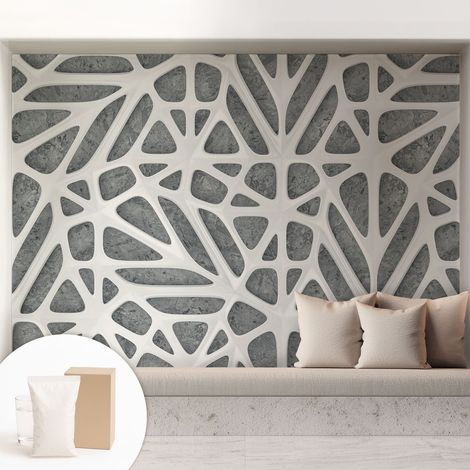 Papier peint intissé décoratif pour salon chambre et cuisine Facile à poser avec colle Réseau géométrique 208x146 cm (1/5)