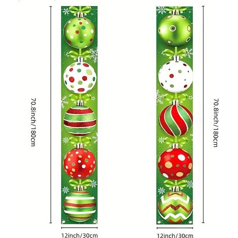 Bannière décorative à carreaux avec le Père Noël et un nouveau couplet de Noël 2026 - 180 x 30 cm - SDJDL-36