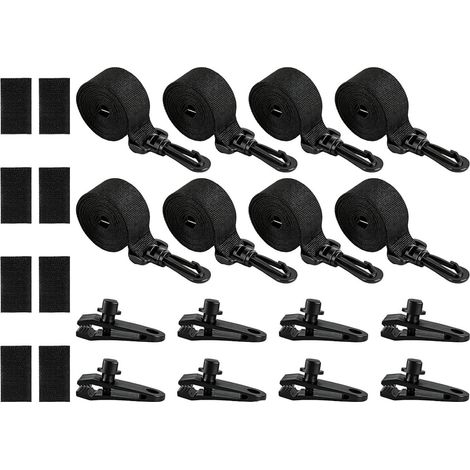 Sangle De Fixation Pour Bâche De Piscine - Système D'enroulement Universel - Matériau PP Résistant - Installation Rapide - Set 24 Pièces (1/5)