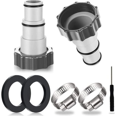 2PCS Adaptateur Tuyau Piscine Adaptateur Piscine Adaptateur pour Piscine Intex Raccord pour Tuyau Piscine Ø 32 et 38 mm (1/4)