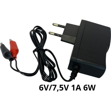 WA-PS-005: Caricabatterie 6V/7V 1A 6W (con morsetti a coccodrillo) per batterie AGM