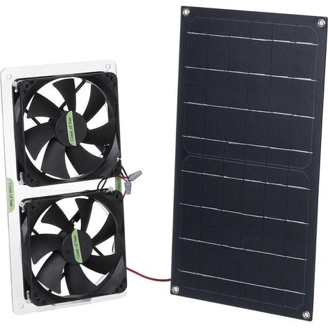 Ventilateur de plafond de ventilation d'air de RV Panneau Solaire + Châssis Ventilateur 100W 12V Double Ventilateur D'extraction Étanche RV Serre Pet Ménage Portable Ventilateur d'évacuation réversibl (1/5)