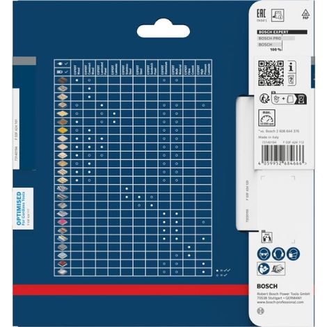 Bosch 1x Lama per sega circolare a batteria de EXPERT Wood (per legno tenero, legno duro, Ø mm, Accessori professionali seghe circolari portatili a batteria de)