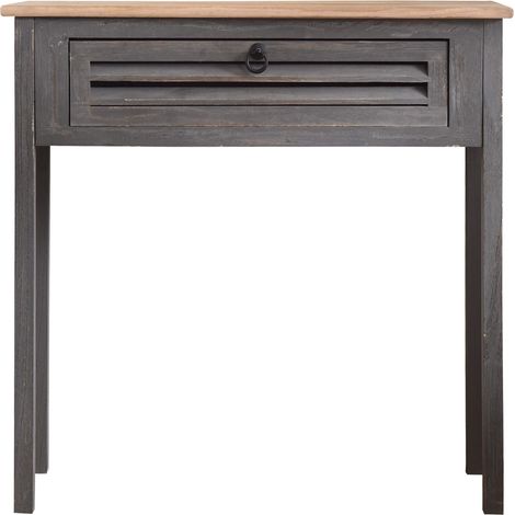 Rebecca Mobili Tavolo Consolle Scrittoio 1 Cassetto Legno Blu Vintage 75x75x30,5 (1/5)