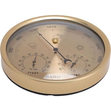 Analoges Barometer Analoge Wetterstation Mit Thermometer und Hygrometer 3 in 1 Wetterstation für drinnen und draußen Für einfaches Ablesen Ø 13 c (1/5)