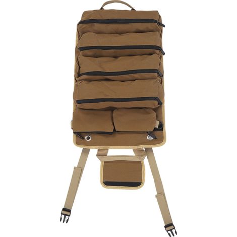 Sac à outils enroulable, sac de rangement portable et multifonctionnel en tissu Oxford, poches séparées, organisateur d'outils pour le jardinage et le camping, kaki (1/5)