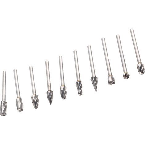 Hartmetallfräser-Set, Wolframstahllegierung, hohe Härte, vielseitig einsetzbar für Dremel-Holzbearbeitungsfräser, Holzbearbeitung, 10-teilig (1/5)