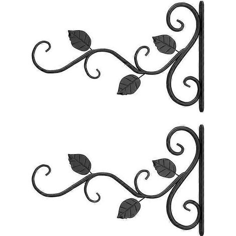 Lot de 2 supports muraux pour plantes, pots de fleurs, crochets en fer, supports pour balcon. (1/5)