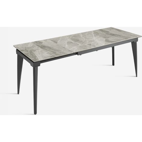 Tavolo allungabile in gres porcellanato Ulisse - Grigio