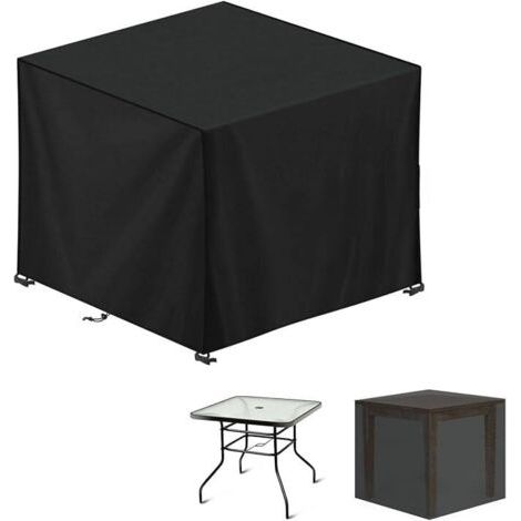 Housse de protection pour table de jardin 90x90x90cm – Tissu Oxford 420D imperméable – Anti-UV et coupe-vent
