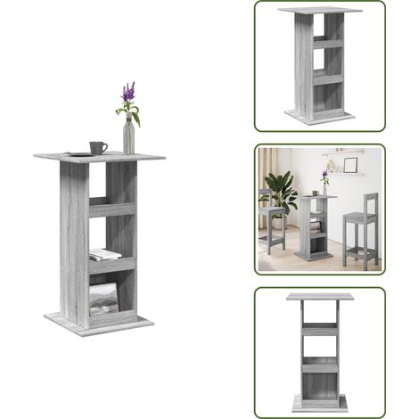 vidaXL Bartisch mit Ablagen Grau Sonoma 60x60x102 cm Holzwerkstoff (1/5)