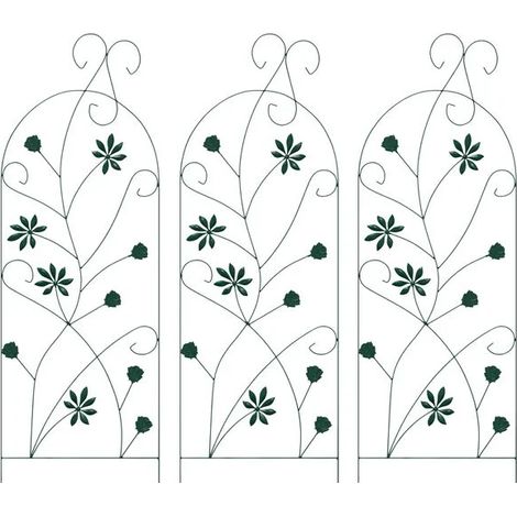 Clôture de jardin en trois sections, verte, 112 x 39,5 cm, acier. (1/5)
