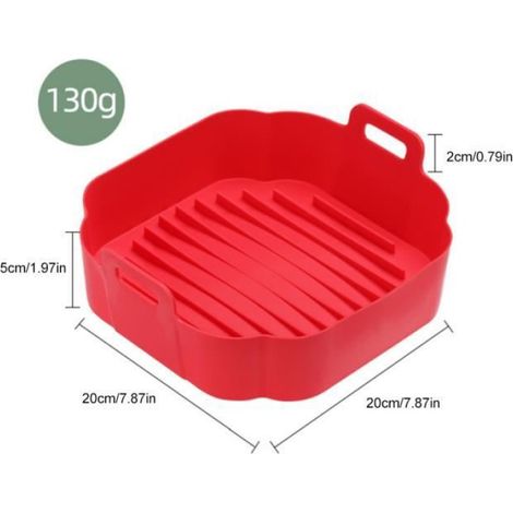 Panier Friteuse - Silicone Alimentaire - Compatible Air Fryer Four Micro-ondes - 2 Pièces (1/4)
