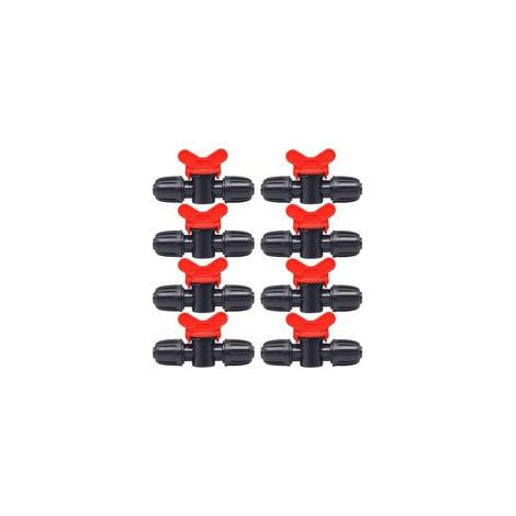10 pièces robinets de commutation pour systèmes d’irrigation, robinet double fileté intérieur en polyéthylène avec manettes papillon, adapté aux tuyaux d’arrosage de 16 mm, idéal pour pelouses et jard (1/5)