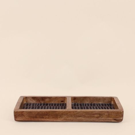 Plateau double en bois 30x15cm (1/5)