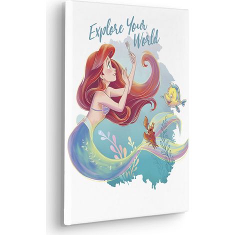 Komar Canvasbild Disney Ariel Explore your World - 40 x 30 cm - Bild auf Keilrahmen - für Kinderzimmer (1/3)