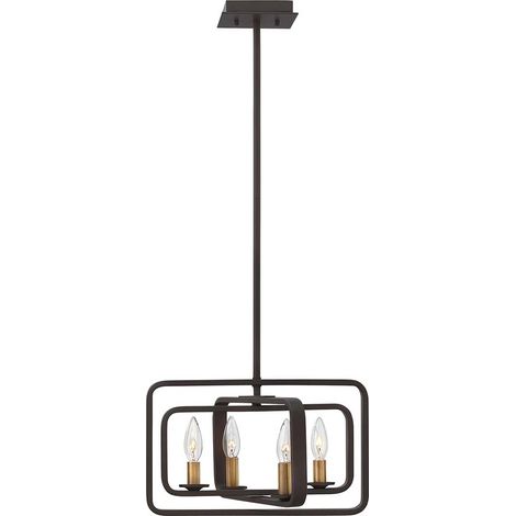 Lampada a sospensione plafoniera lampada a sospensione acciaio bronzo L 38,1 cm lampada da sala da pranzo
