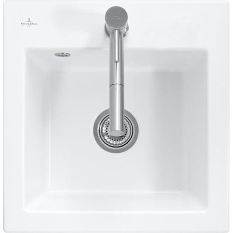 Évier plat VB SP Subway 50 S 490 x 475 mm en céramique TIG. Noir pur