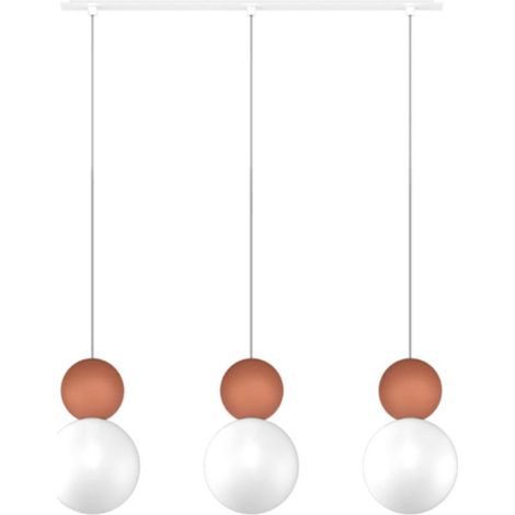 Lampadario moderno top light cottage 1228 s3 r g9 led vetro metallo, colore terra rossa