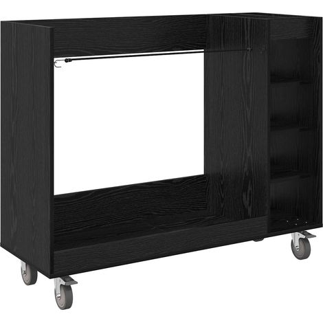 Armoire de golf rectangle espace de rangement 120 x 45 x 98 cm en bois chĂŞne noir (1/4)