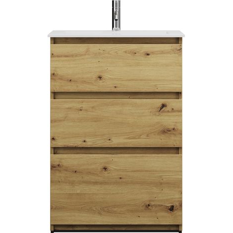 burgbad Lin20 Lavabo bajo para lavabo blanco mate con mueble bajo
