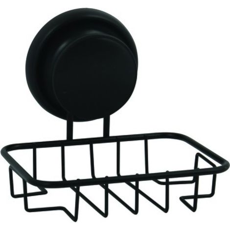 MSV porte savon avec mega ventouse Acier Noir