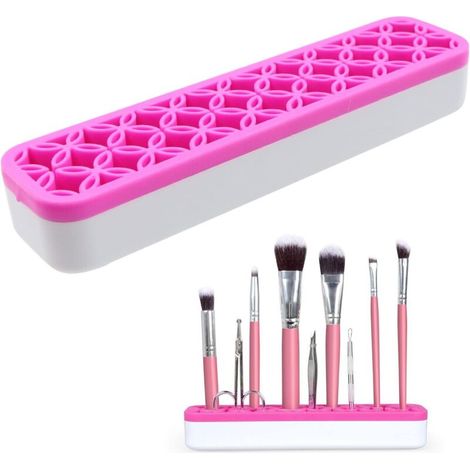 Supporto multifunzionale in silicone per riporre pennelli da trucco, asciugare e organizzare gli strumenti di bellezza - Crezuo