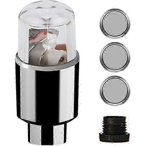 Lot de 4 bouchons de valve de pneu de voiture ou de vélo avec LED décorative clignotante multicolore SZRH AF